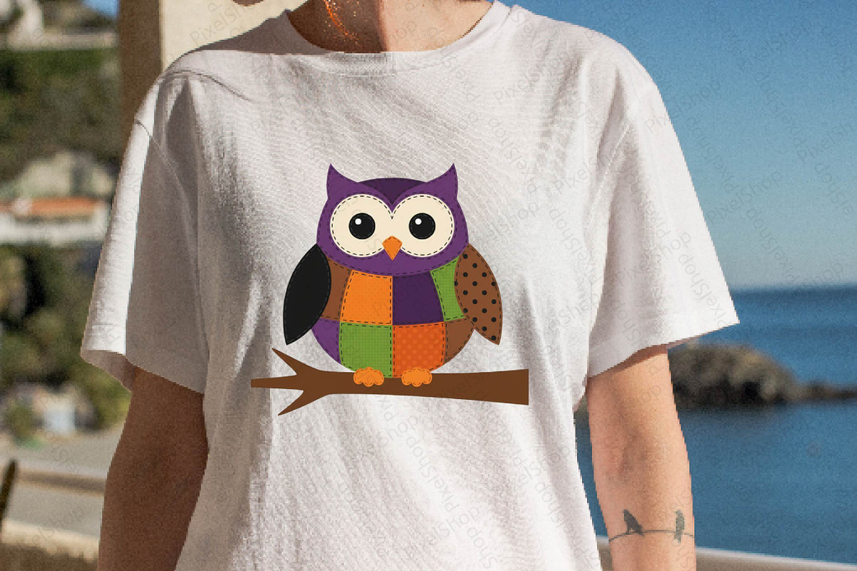 Owl Fall Patchwork Sublimation Hallo, an Illustration by DreamPrint404 (Photo 3 of 5)