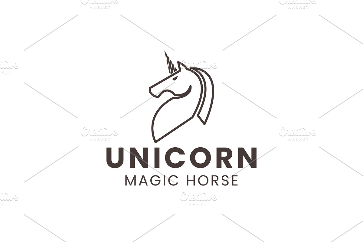 Unicorn logo icon illustration, a Branding & Logo Template by Dyn Studio