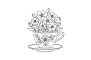 Floral Teacup Line Art Bundle, an Illustration by Gfx_Store (Thumbnail 43 of 51)