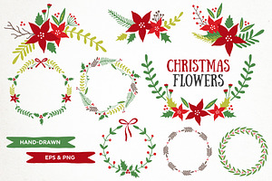 Christmas Flowers Wreaths Florals
