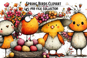 Whimsical Spring Birds Clipart, an Illustration by Dream Creation (Thumbnail 1 of 5)