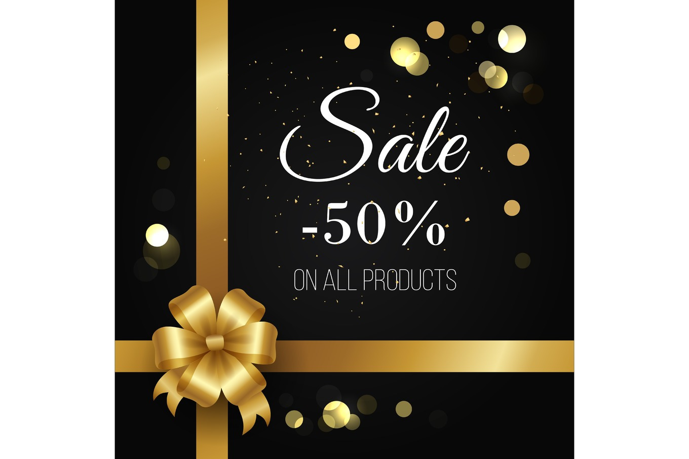 Winter Sale Poster 50 Off On All Products Vector by Robuart  Creative Market
