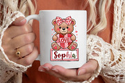 Custom Valentine Teddy Bear PNG, an Illustration by Designking (Thumbnail 5 of 6)