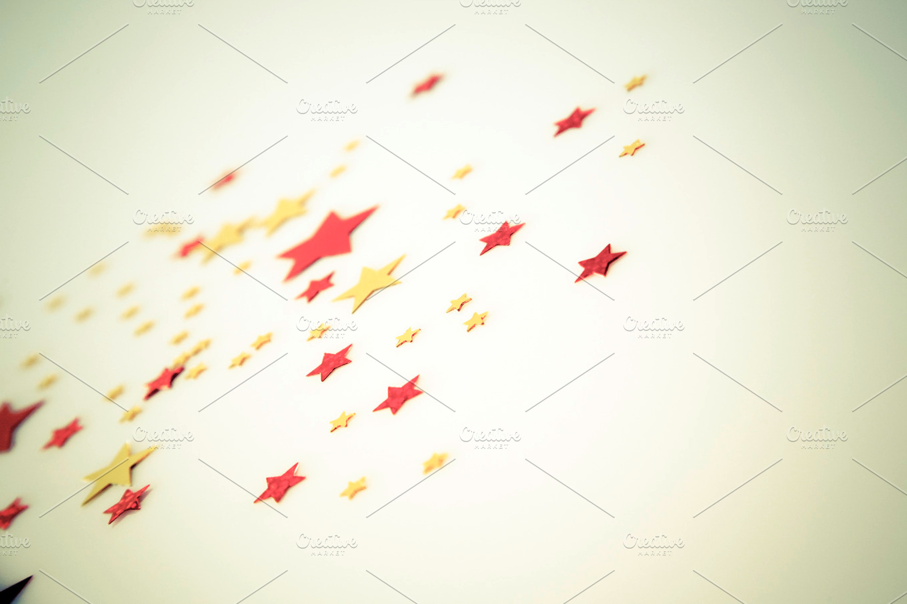 Golden red stars stock photo