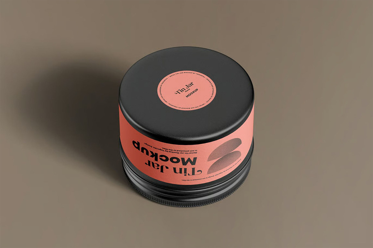 Metal Tin Jar Mock-up, a Packaging Mockup by zippypixelstudio (Photo 5 of 10)