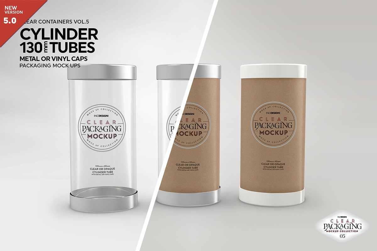 130mm Cylinder Tube Packaging Mockup, a Cups & Container Mockup by INCDesign (Photo 1 of 15)