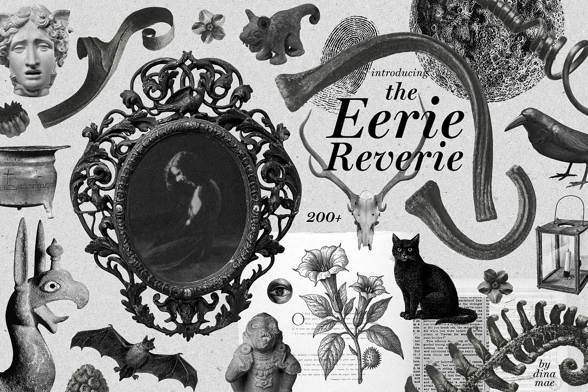 The Eerie Reverie Collage Pack, an Object Graphic by Dina Mae (Photo 1 of 13)
