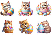 Whimsical Easter Cats Clipart, an Illustration by Designking (Thumbnail 2 of 4)