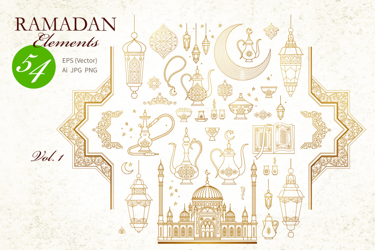 1. Elements for Ramadan Greetings, an Object Graphic by O'Gold! (Photo 1 of 5)