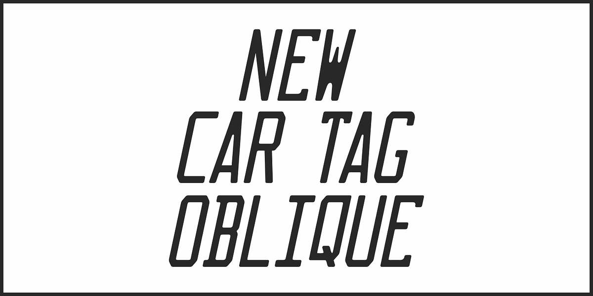 New Car Tag JNL, a Font by Jeff Levine Fonts (Photo 4 of 5)
