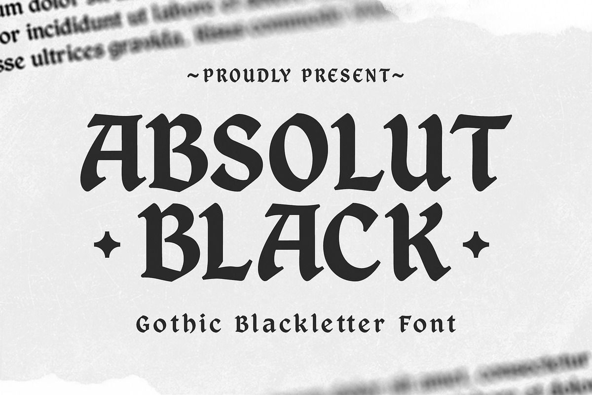 Absolut Black – Gothic Blackletter, a Blackletter Font by decographstud (Photo 1 of 7)