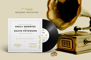 7 Vinyl Record Wedding Invitation