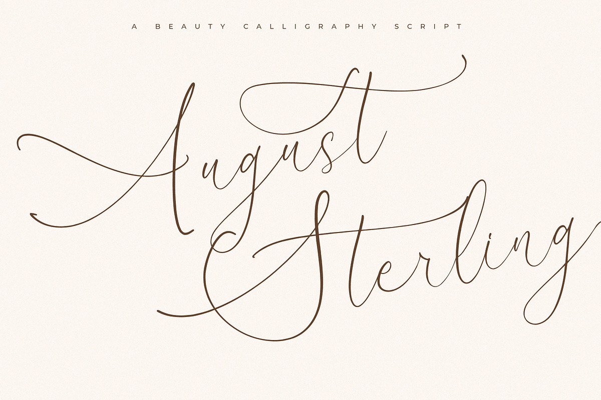 August Sterling Beauty Calligraphy, a Script Font by Storytype Studio (Photo 1 of 15)