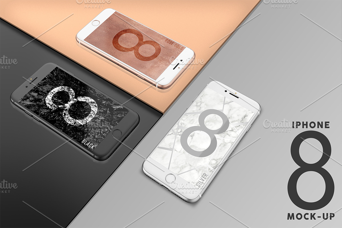 Multiple Colors iPhone 8 PSD Mockups, an iPhone Mockup by Sinlatown (Photo 6 of 11)