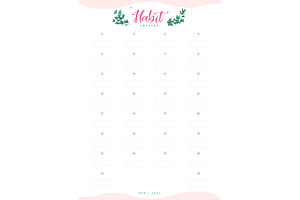 Monthly Habit Track Planner Page