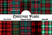 Christmas Plaid Digital Paper Pack, a Pattern Graphic by Gloria Designed It (Thumbnail 1 of 4)