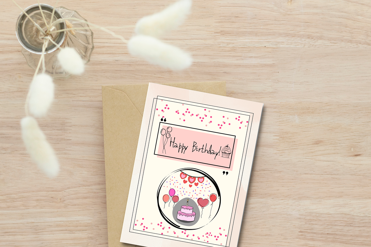 Simple Birthday Card Template, a Card Template by WynterLife Studio (Photo 7 of 7)