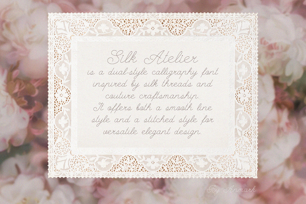Silk Atelier Stitched Script Font, a Script Font by AnMark (Photo 6 of 13)