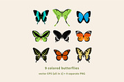 Butterflies vector and PNG clipart, an Animal Illustration by kotoffei (Thumbnail 2 of 5)