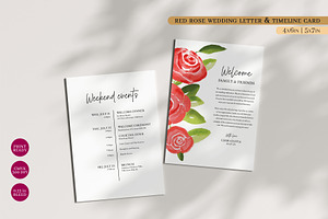 Rose Wedding Letter & Timeline Card