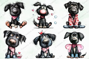 Whimsical Valentine Black Dog Clipar, an Illustration by Creative Art (Thumbnail 5 of 10)