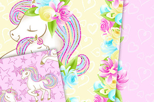 Cute Unicorns Digital Paper