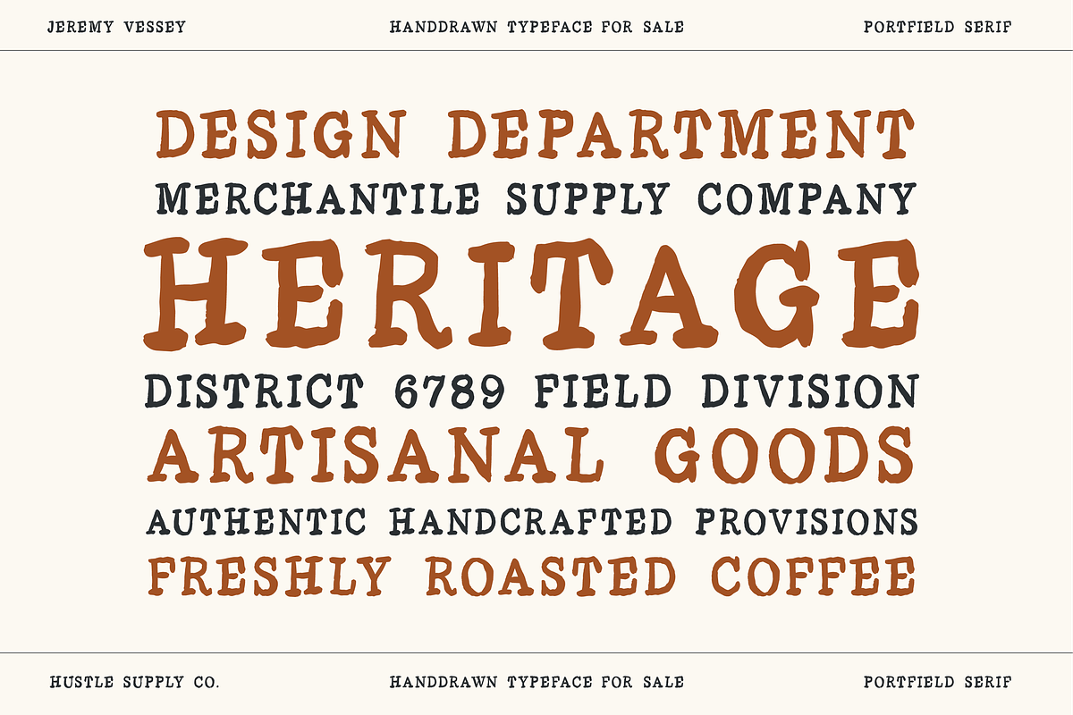Portfield - A Hand Drawn Serif, a Handwritten Font by Hustle Supply Co. (Photo 8 of 15)