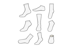 White socks collection mock up, an Object Graphic by pikepicture