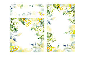 floral set frames with mimosa . Hand, an Object Illustration by Nenahliadava Design