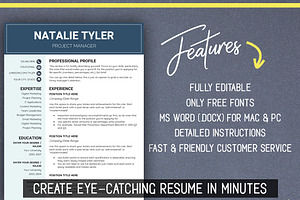 Resume CV Template MS Word A4 US