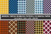 Modern Tartan Seamless Pattern Set, a Pattern Graphic by Gfx Expert Team (Thumbnail 1 of 3)