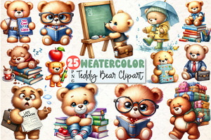 Back To School Teddy Bear Clipart, a Seasonal Illustration by Rose Art