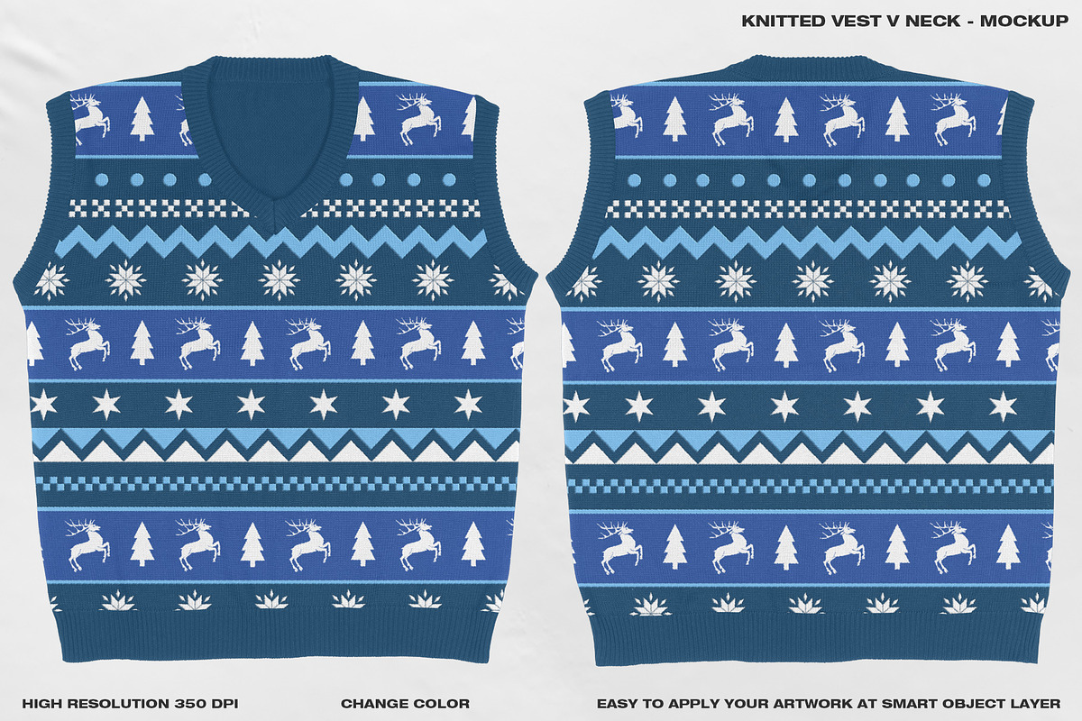 Knitted Vest V Neck - Mockup, a Hoody Mockup by DaldSgh (Photo 4 of 12)