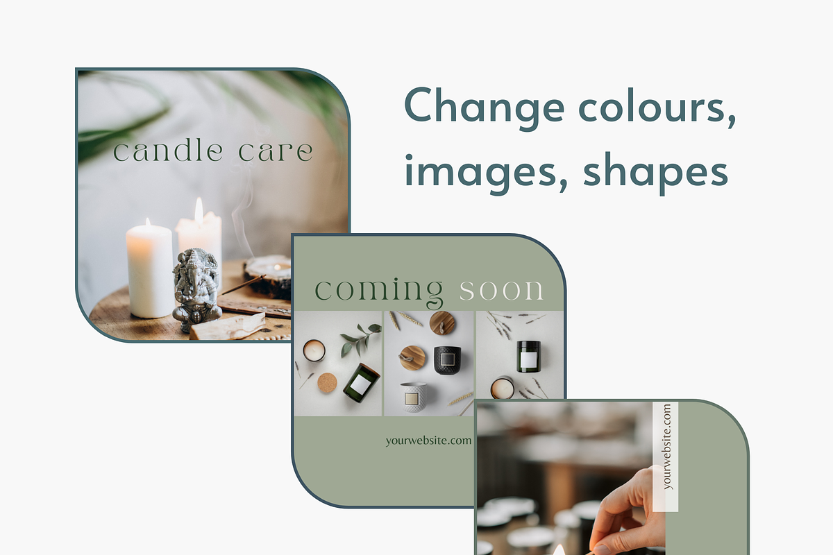 Social Media Templates for Candles, a Social Media Template by SmallMakersContent (Photo 4 of 6)