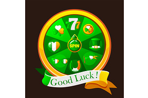 Green Lucky Wheel of Fortune with, an Object Graphic by BabySofja