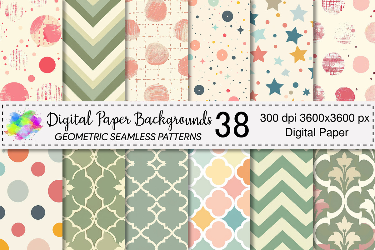 Seamless Pattern Digital Paper, a Pattern Graphic by Canvas Craft (Photo 1 of 6)