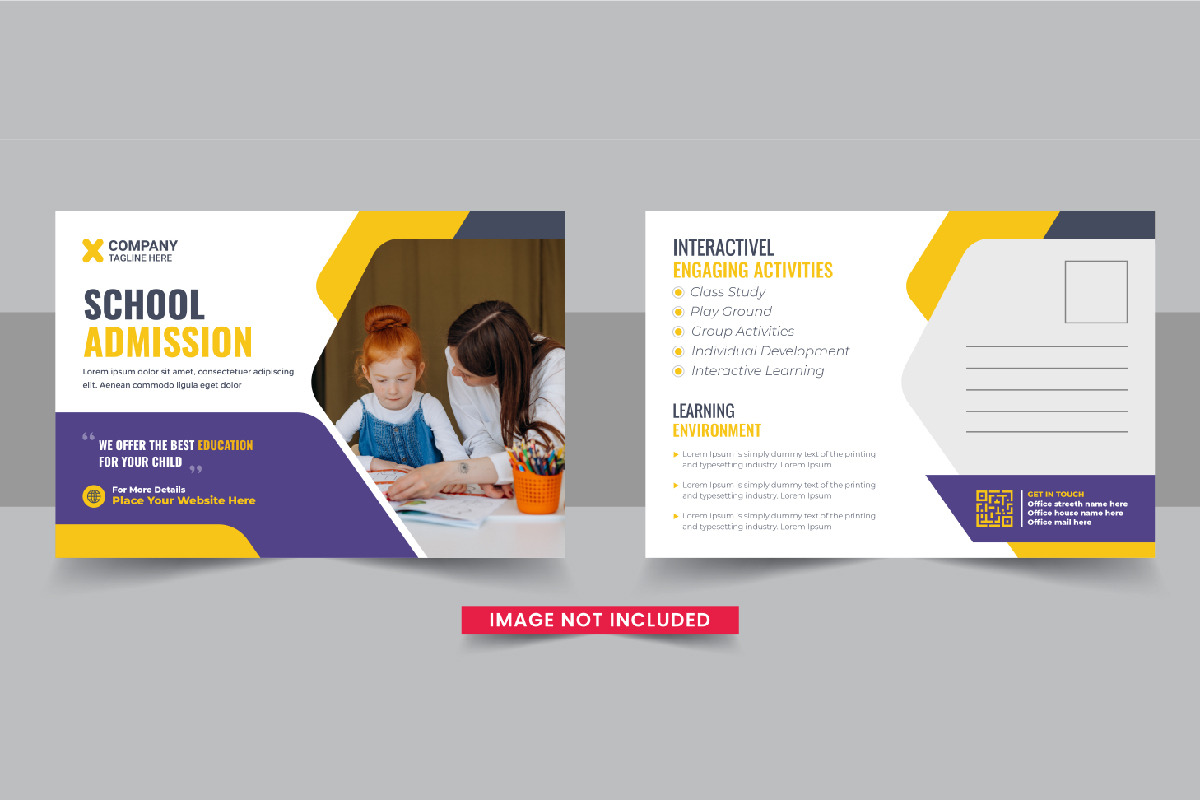 School admission postcard bundle, a Stationery Template by Pavel_design (Photo 9 of 11)