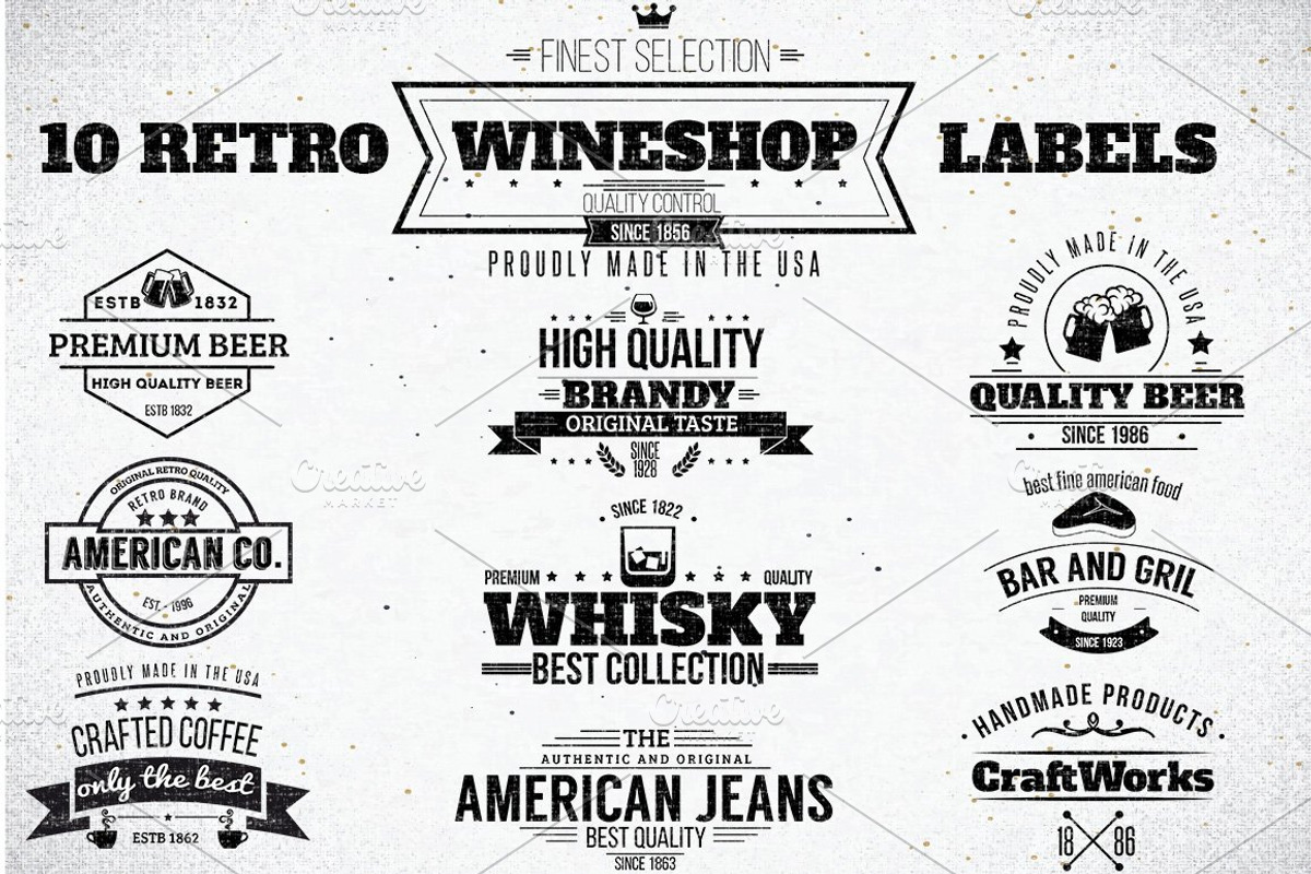 300++ Retro Labels and Badges Bundle, a Branding & Logo Template by Arys Design (Photo 5 of 12)