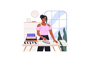 Tired housewife cleaning, cooking, a Person Illustration by PaperTrident (Thumbnail 3 of 7)