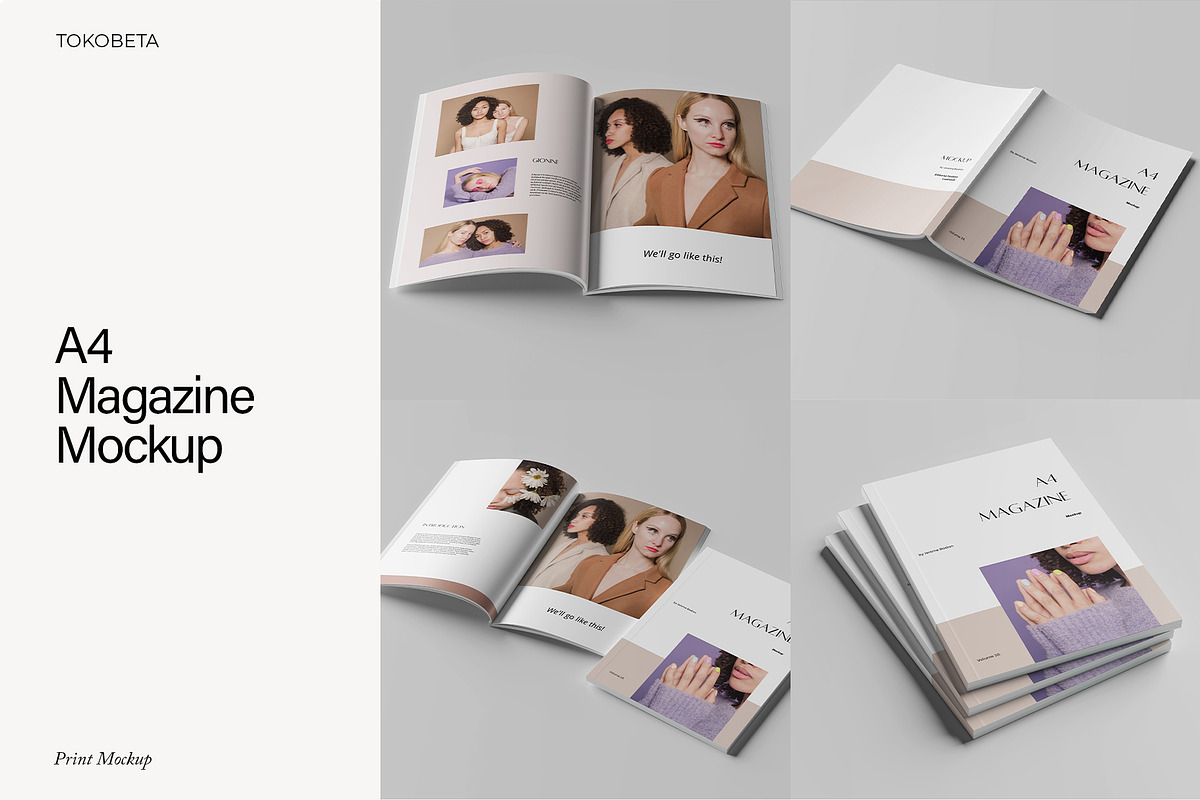 A4 Magazine Mockup, a Books & Magazine Mockup by Tokobeta