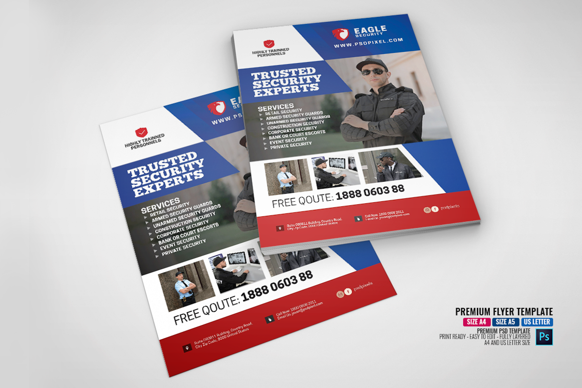 Security Experts Promotional Flyer, a Flyer Template by PSDPixel