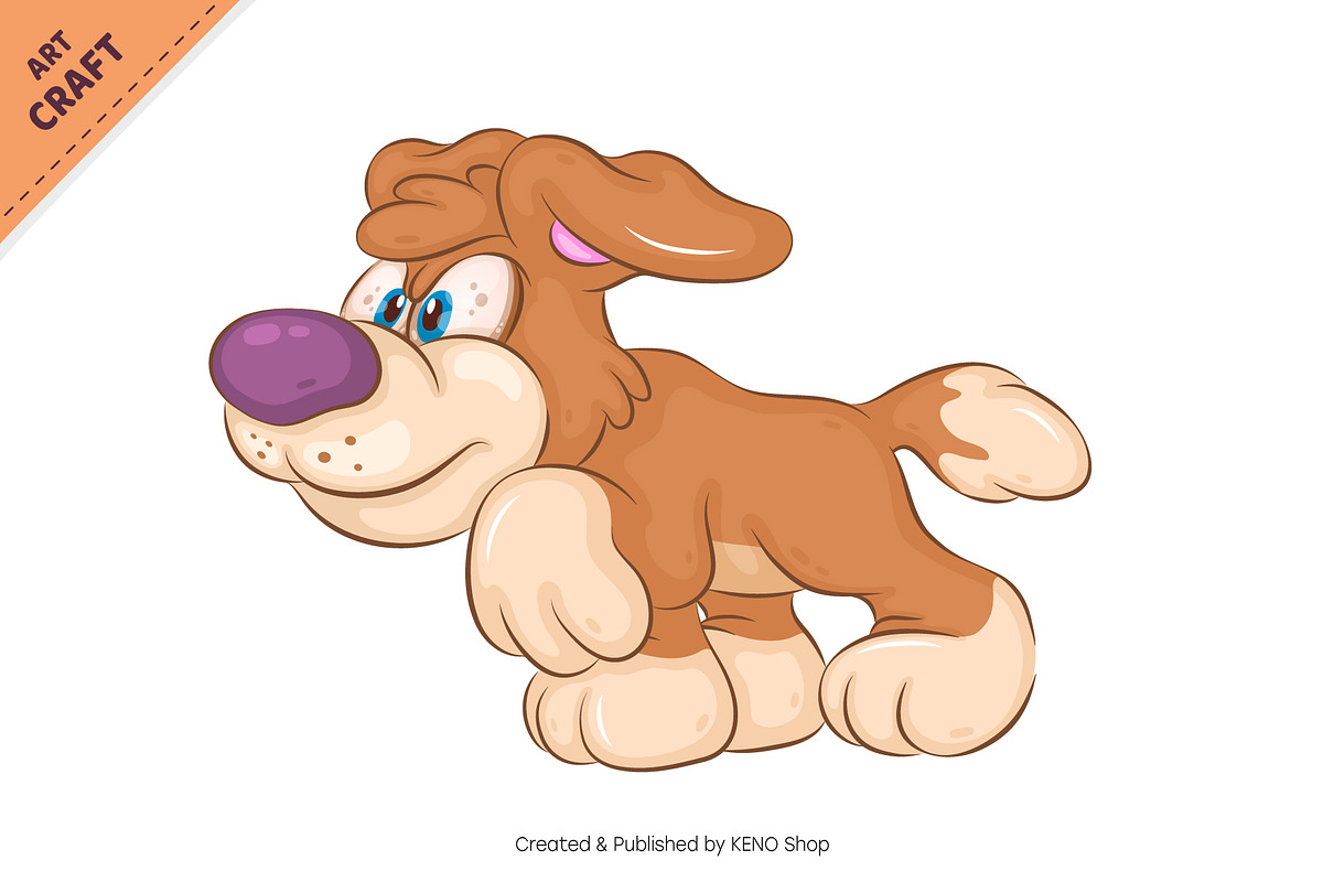 Set of Cartoon Dogs 02. Clipart., an Animal Illustration by KENO Mascots (Photo 7 of 7)