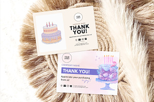 Cake Business Thank You Card, a Design Template by Snapybiz