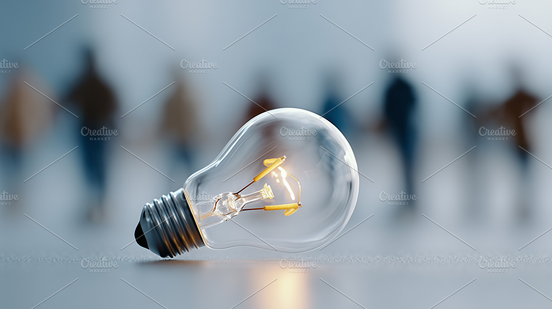 Glowing light bulb lies on a smooth, a Technology Photo by MistyDay
