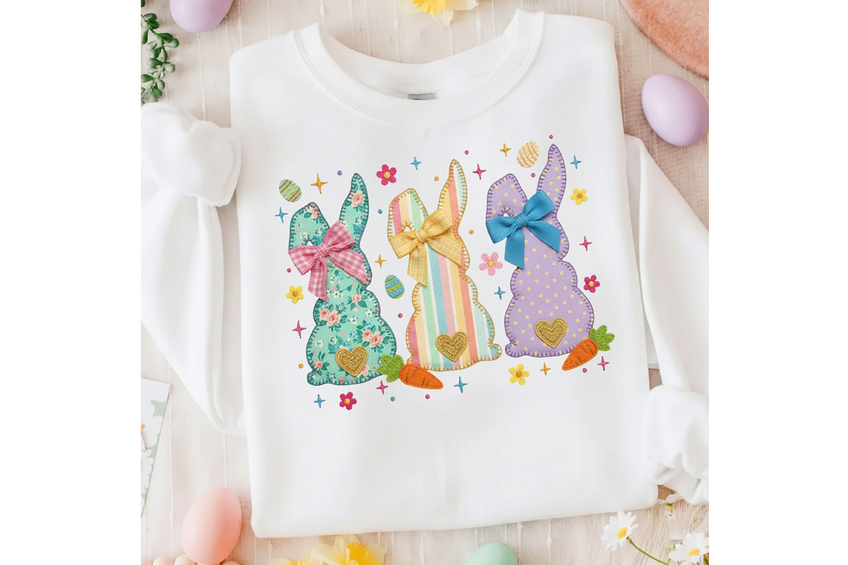 Floral Easter Bunny Patchwork PNG, an Illustration by Designking (Photo 5 of 6)