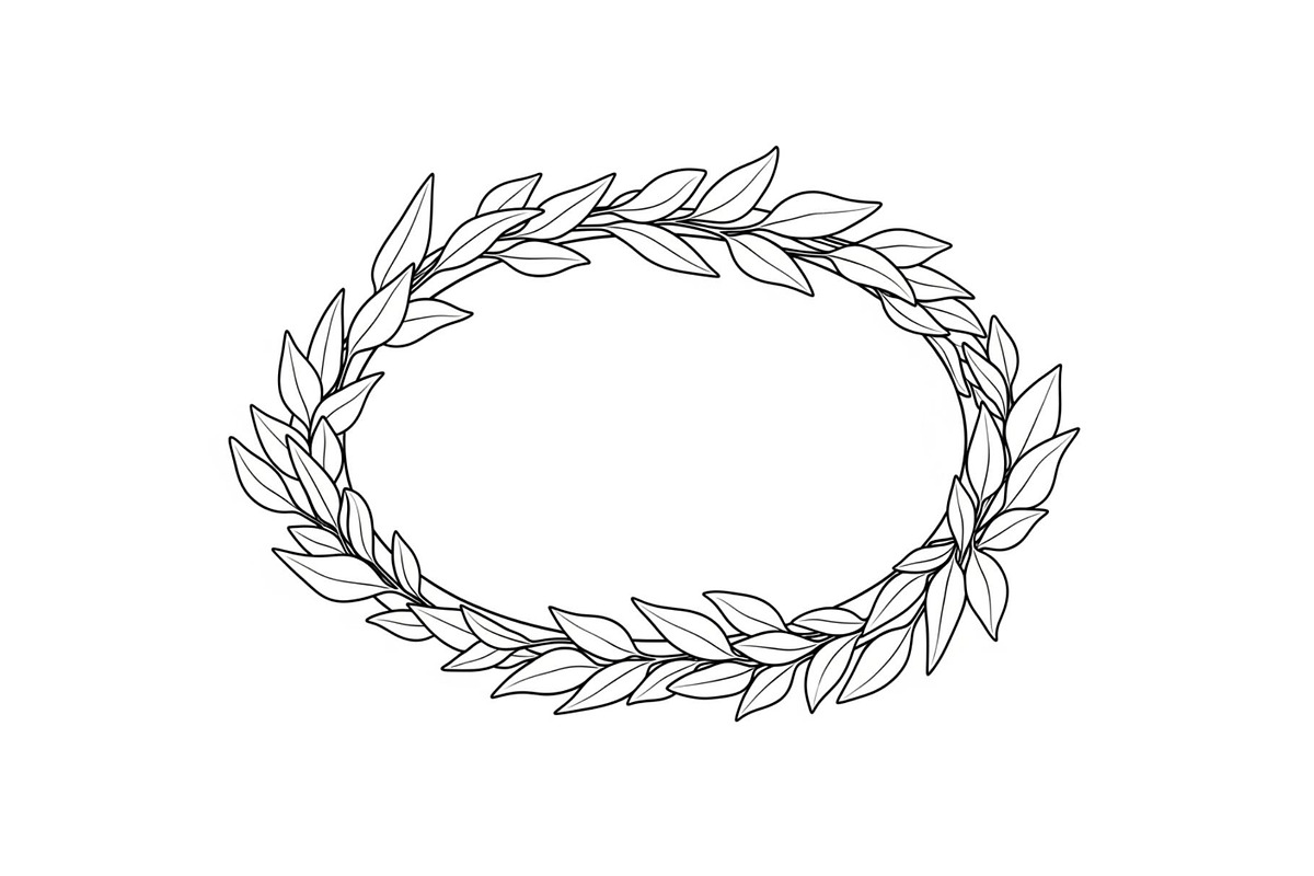 Botanical Oval Wreath Frame Bundle, an Illustration by Designer_Momina (Photo 2 of 51)