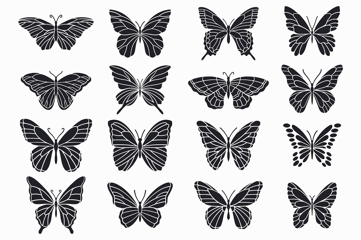 Butterfly Silhouette Vector Bundle, an Animal Illustration by Kusumaillustration (Photo 9 of 13)