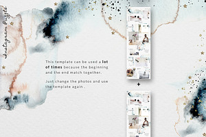 Instagram PUZZLE Template-Watercolor