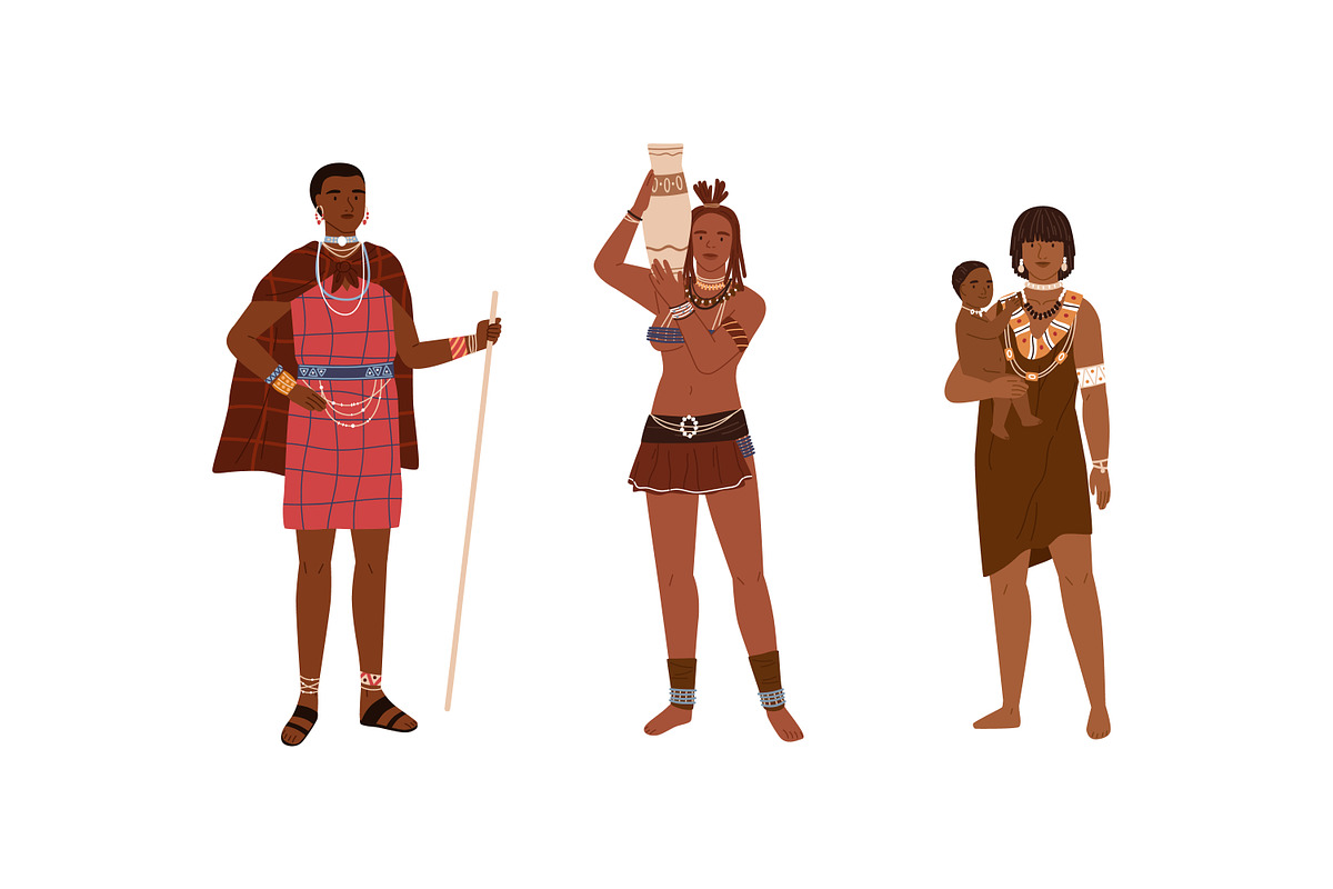 African tribes people set, a Person Illustration by Good Studio (Photo 4 of 6)