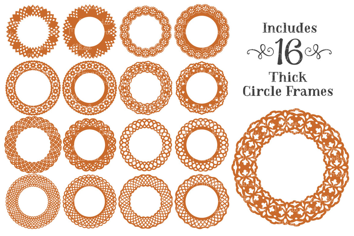 Pumpkin Lace Frames Clipart, an Illustration by Amanda Ilkov (Photo 4 of 5)